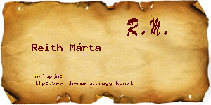 Reith Márta névjegykártya